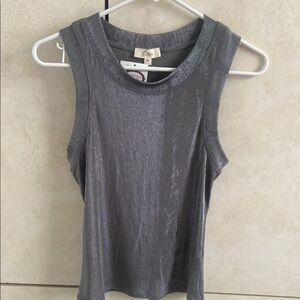 Elan Shimmering Silver Tank Top